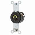 Hubbell Wiring Device-Kellems Black Locking Receptacle, 15 Amps, 125VAC Voltage, NEMA Configuration: L5-15R
