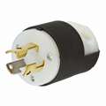 Hubbell Wiring Device-Kellems 15A Industrial Grade Non-Shrouded Locking Plug, Black/White; NEMA Configuration: L5-15P