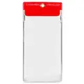#5 Vinyl Tag Protector; 2-3/8" W x 4-3/4" H, Clear with Red Top
