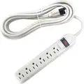 Power First 15 ft. Surge Protector Outlet Strip, White; No. of Total Outlets: 6