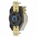 Hubbell Wiring Device-Kellems Black Locking Receptacle, 30 Amps, 250VAC Voltage, NEMA Configuration: L6-30R