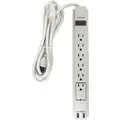 Power First 6 ft. Surge Protector Outlet Strip, White; No. of Total Outlets: 6