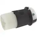 Hubbell Wiring Device-Kellems 30 Amp Industrial Grade Locking Connector, L8-30R NEMA Configuration, Black/White
