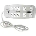 Power First 6 ft. Surge Protector Outlet Strip, White; No. of Total Outlets: 10