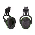 V-Gard Helmet Mounted Earmuff: Hard Hat-Mounted Earmuff, 22 dB NRR, Dielectric, Foam, Green/Black
