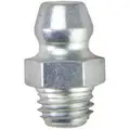 1/4"-PTF Straight Head Angle, Grease Fitting, Zinc-Plated Steel, 1/2"L, 8000 psi, PK
