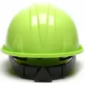 Condor Front Brim Hard Hat, 4 pt. Ratchet Suspension, Hi-Visibility Green, Hat Size: 6-1/2 to 8
