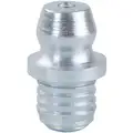 Straight Head Angle, Zinc-Plated Steel, Drive (Push-In) Grease Fitting, 1/4"