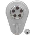 Mechanical Push Button Lockset, 5 Button, Vandal Resistant, Entry, Satin Chrome