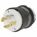Hubbell Wiring Device-Kellems 30A Industrial Grade Non-Shrouded Locking Plug, Black/White; NEMA Configuration: L18-30P