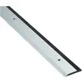 Single Fin Door Sweep, Anodized Aluminum, 3 ft. Length, 1-1/4" Flange Height, 7/16" Insert Size