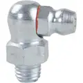 90 deg. Head Angle, Zinc-Plated Steel, Thread Forming Grease Fitting, 1/4"-28