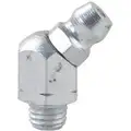 45 deg. Head Angle, Zinc-Plated Steel, Thread Forming Grease Fitting, 1/4"-28