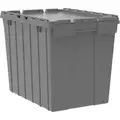 Akro-Mils Attached Lid Container, Gray, 17"H x 21-1/2"L x 15"W, 1EA