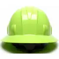 Condor Full Brim Hard Hat, 4 pt. Ratchet Suspension, Hi-Visibility Lime, Hat Size: 6-1/2 to 8