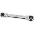 1/4", 3/16", Ratcheting Box End Wrench, SAE, Full Polish Finish, Number of Points: 6