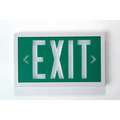 1 Face Self-Luminous Exit Sign, Green Background Color, White Frame Color, 10 yr Life Expectancy