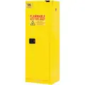 Condor Flammables Safety Cabinet: Std Slimline, 22 gal, 23 1/2 in x 18 1/4 in x 66 1/2 in, Yellow, Slimline