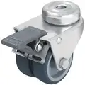 Light Duty, Swivel Low-Profile Easy-Turn Bolt-Hole Caster with Total Lock Brake; 175 lb. Load Rating, 2" Wheel Dia.