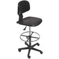 Black Urethane Drafting Chair 11" Back Height, Arm Style: No Arm