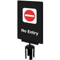 Tensabarrier Acrylic Sign, Black, No Entry