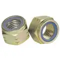 Nylon Insert Lock Nut, 3/8"-16, Grade 8 Steel, Zinc Yellow, ASME B18.16.6, 100 PK