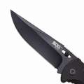 SOG Folding Knife, Straight Blade Edge Type, 3-3/4" Blade Length, Lock Type Lockback