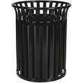 35 gal. Round Funnel Top Decorative Trash Can, 33"H, Black