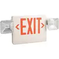 Lumapro Incandescent Exit Sign with Emergency Lights with Battery Backup, Red Letters and 1 or 2 Sides, 10-1/8" H x 21-5/8" W