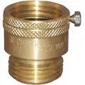 Vacuum Breaker: 3/4 in Size, GHT Connection, Brass/Stainless Steel, 1 5/16 in Wd