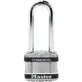 Master Lock Alike-Keyed Padlock, Extended Shackle Type, 2-1/2" Shackle Height, Silver
