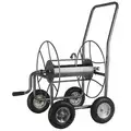 Yard Butler Hose Cart: 400 ft (5/8 in I.D.), 18 1/2 in Reel Dia, Gray, 2 Wheels, 27 in L x 18 in W x 38 in H