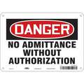 Authorized Personnel and Restricted Access, Danger, Plastic, 7" x 10", With Mounting Holes