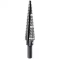 Step Drill Bit, High Speed Steel, 13 Hole Sizes, 5/32" Step Thickness, 1/8" - 1/2"