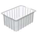 Akro-Mils Divider Box: 0.16 cu ft, 10 7/8 in x 8 1/4 in x 5 in, Clear, Polymer, 5 Long Divider Slots
