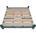 Stack Rack Base: 48 in x 48 in x 7 in, Wood Decking, 4,000 lb Load Capacity, Steel