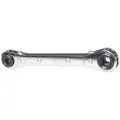 1/4", 3/16", 3/8", 5/16", Ratcheting Box End Wrench, Metric, Chrome Finish, Number of Points: 4