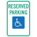 Lyle Handicap Parking Sign: 18 in x 12 in Nominal Sign Size, Aluminum, 0.063 in, R7-8 MUTCD, Engineer