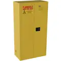 Jamco Flammables Safety Cabinet: Std, 44 gal, 34 in x 18 in x 65 in, Yellow, Manual Close, 3 Shelves