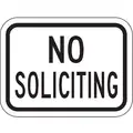 Recycled Aluminum No Soliciting Sign with No Header, 9" H x 12" W