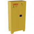 Jamco Flammables Safety Cabinet: Std with Legs, 44 gal, 34 in x 18 in x 70 in, Yellow, Self-Closing