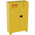 Jamco Flammables Safety Cabinet: Std with Legs, 45 gal, 43 in x 18 in x 70 in, Yellow, Self-Closing