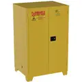 Jamco Flammables Safety Cabinet: Std with Legs, 90 gal, 43 in x 34 in x 70 in, Yellow, Self-Closing