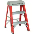 Louisville 2-Step, Fiberglass Step Stand with 300 lb. Load Capacity, Orange/Silver