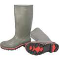 Honeywell Servus Rubber Boot, Men's, 9, Knee, Plain Toe Type, PVC, Black, Gray, Red, 1 PR