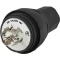Hubbell Wiring Device-Kellems 20A Industrial Grade Non-Shrouded Watertight Locking Plug, Black; NEMA Configuration: L21-20P