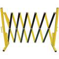 Collapsible Barricade: 136 in Overall Lg, 48 in Overall Ht, Yellow/Black