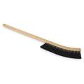 Bench Brush: Horsehair Bristles, Plastic Handle, 10 in Brush Lg, 14 in Handle Lg, Black