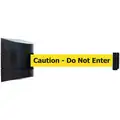 Tensabarrier Retractable Belt Barrier, Yellow Belt With Black Writing, Caution - Do Not Enter