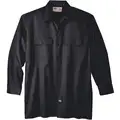 Black Long Sleeve Work Shirt, M, Polyester/Cotton Twill, Fits Chest Size 45-1/2 in